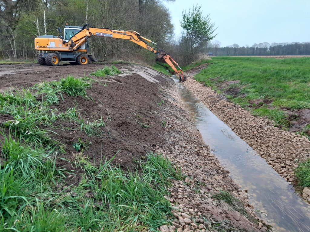 Böschungspflege mit Bagger